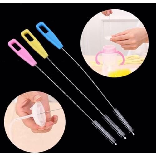 2pcs Baby Milk Feeding Bottle Drink Water Cup Straw Washing Brush Cleaner Tool