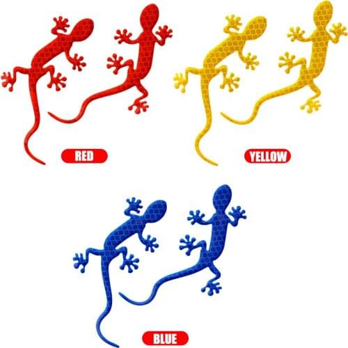 Car Door Sticker 2pcs Universal Safety Mark Reflective Strips Warning Tape Gecko 3 Colors Car Reflective Stickers