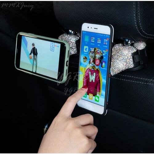 2 Pieces Cute Bling Convenient Car Exact Fit Back Seat Headrest Hanger Hook Holder for Groceries