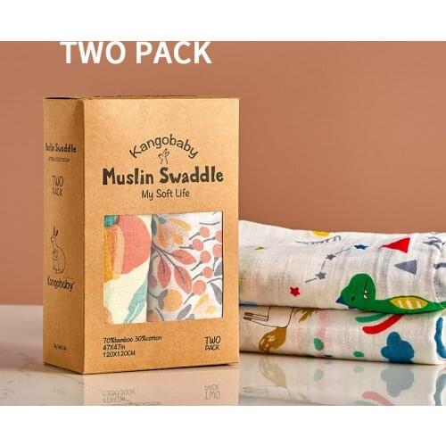 2 pieces per box Bamboo Cotton Baby Blankets Newborn Solid Color Swaddle Wrap Stroller Cover Blanket Muslin Gauze Blanket Diaper