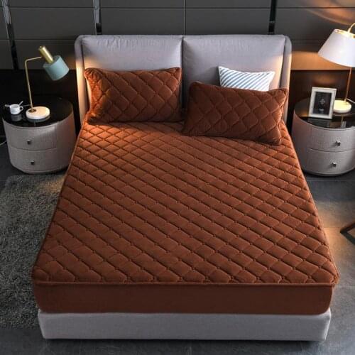 2020 New Winter Flannel Bed Sheet with Elastic Bands Home Bed Linen Fitted Sheet High 30cm Mattress Cover Queen King Wholesale