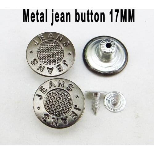 50PCS Metal Jeans Letter Button Decoration Clothes Accessory Garment Word Trousers Buttons Fit MJB-3327