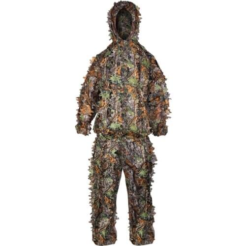 3D Leaves Outdoor Sports Secretive Hunting Clothes Bionic Ghillie Jungle Suits Yowie Sniper Birdwatch Camouflage Clothing Jacket