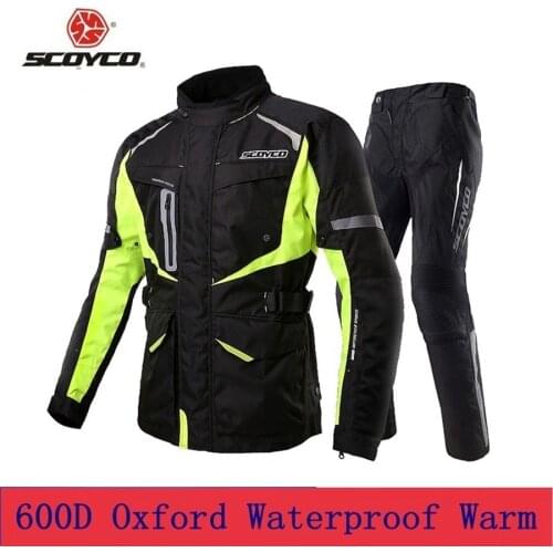 Free shipping 1set Winter Mens Motocross Off-road Racing Suits Waterproof Warm Motorcycle Jacket and Pants with 9pcs pads
