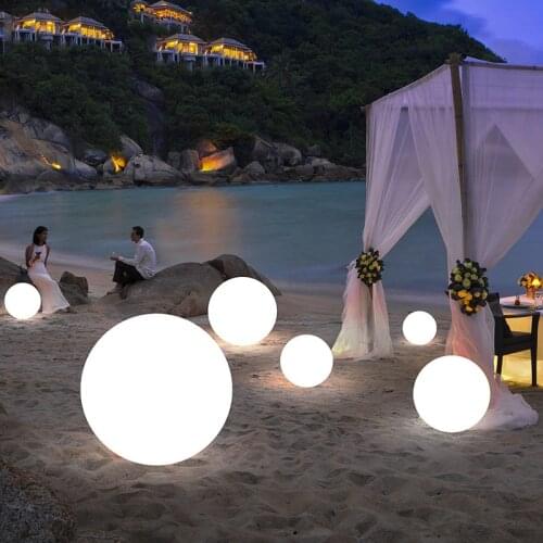 20CM/30CM/40CM/50CM Colorful LED Outdoor Garden Glowing Ball Lights With Remote Landscape Pathway Illuminated Ball Lawn Lamps