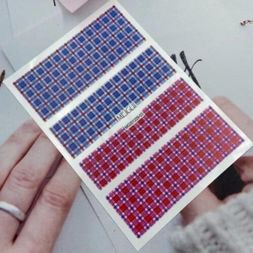DIY Ja[anese Style Plaid Light Thin Nail Stickers Bowknot Butterfly Dry Nail Decals Nail Art Nail Decor Fashion Nail Accessories