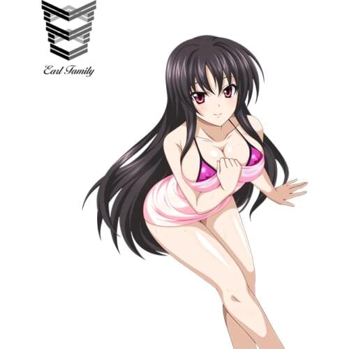 EARLFAMILY Sexy Car Stickers High School DxD Raynare Render Cartoon Car Styling Vinyl Car Decal Window Wiper Decal Accessories