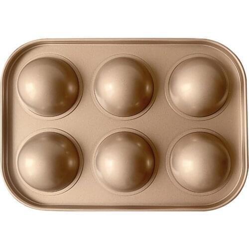 Carbon Steel Donut Pan 6-Cavity DIY Semicircle Design Doughnut Baking Pan Sheet Tray Bagel Mold Cake For DIY Cocina Baking Tools