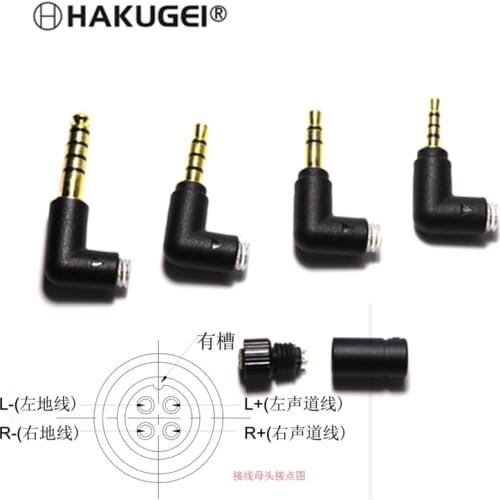 Curved plug 120 degrees 3.5 stereo 3.5 balanced 2.5 balanced 4.4 balanced plug 1set