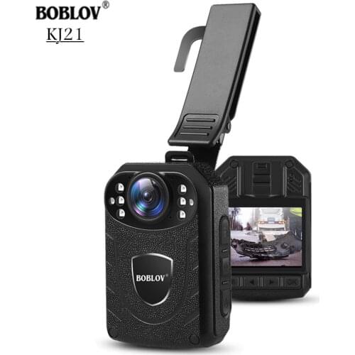 BOBLOV KJ21 Body Camera LCD Screens 64GB Body Mounted Camera 1296P Police Body Camera 10 Hours Recording Time Night Vision Cam