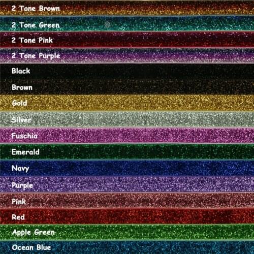 BRISTLEGRASS Combo 16 Yard 5/8" 15mm Colorful Glitter Metallic FOE Fold Over Elastics Spandex Hairband Headband Lace Trim Sewing