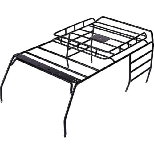 Metal Roof Rack Roll Cage & LED Light for 1/10 RC Crawer Axial SCX10 313MM Wheelbase Jeep Wrangler Body Shell