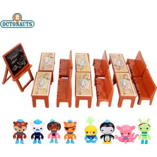 The Octonauts toy set childrens toys Barnacles Kwazii Shellington Dashi Play house class scene desk toy action figure child gif