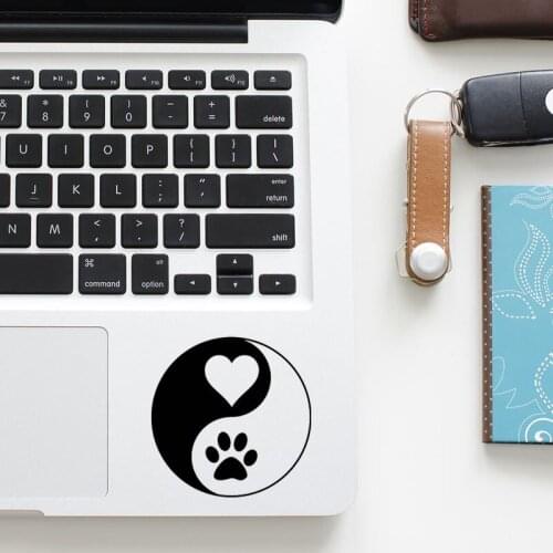 Yin Yang Dog Paw Heart Laptop Decal Trackpad Sticker for Macbook Pro 16" Air Retina 11 12 13 14 15 inch Mac Book Touchpad Skin