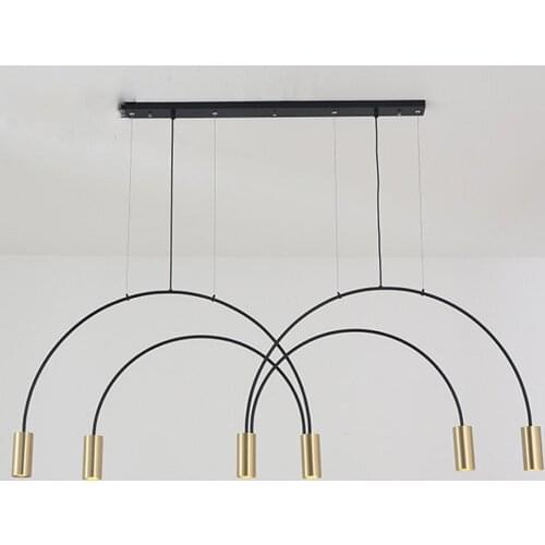 Nordic Line Pendant Lights Designer Dining Room Bedroom Bedside Restaurant Living Room Ring Hanging Lamps Fixture Flesh Light
