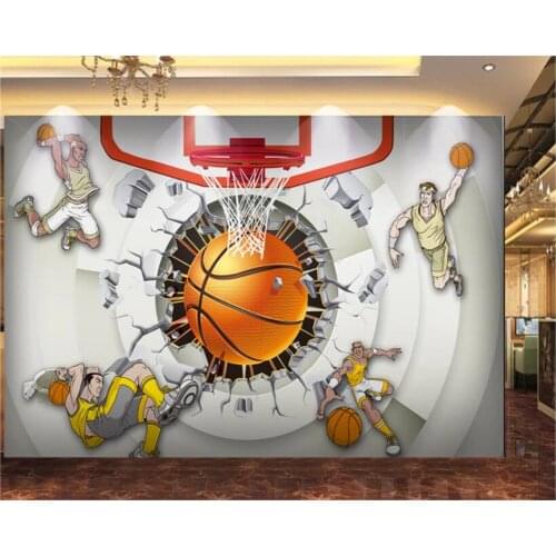 Beibehang New 3D creative personality wallpaper Basketball Hall athletes cool tooling backdrop papel de parede 3d wallpaper