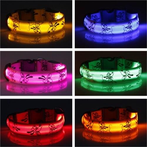 Cheervivi Adjustable LED Light Glow Pet Collar Dog Collar Supply LED Pet Emitting New Nylon Dog Collar Supplies Circle Wholesale