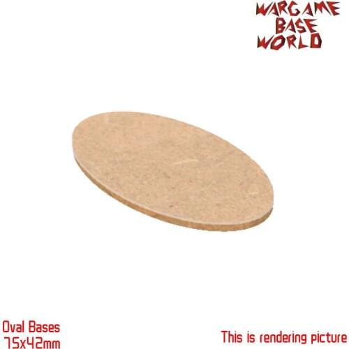 AOS MDF Bases - Oval 75x42mm or 75x46mm - AOS Base Laser Cut Wargames wood