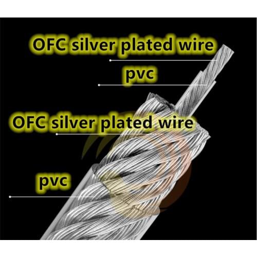 OFC silver plated Coaxial headphone cable 315core OD:2.8MM 2meters