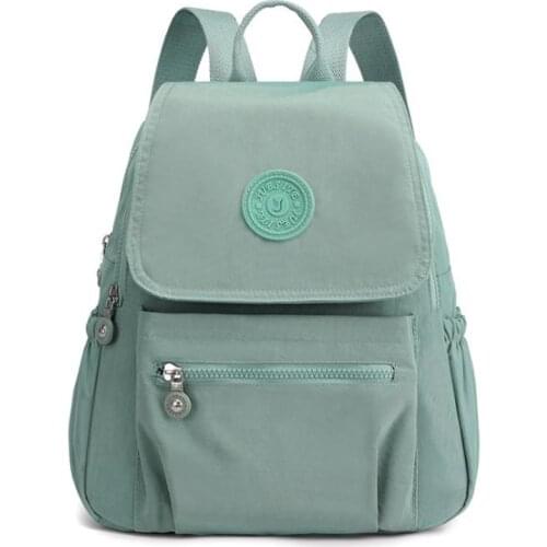 Casual Small Women Backpack Mini Bagpack for Teenage Girls Nylon Waterproof Back Pack Bag Solid Backpack Female 2021 New Travel