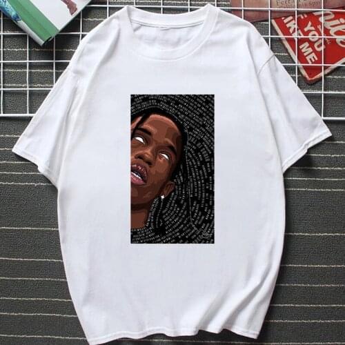 Travis Scott New Creative Design Women T Shirt Summer Fashion Harajuku Short-sleev Female Tops Hip-hop Hipster Oversized Tee