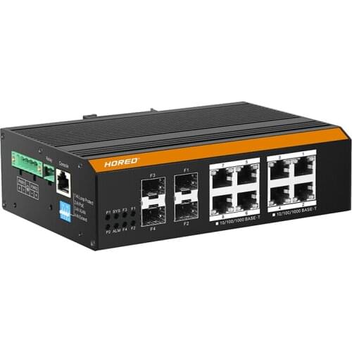 Fast Delivery Industrial Ethernet Switch 8-Port 10/100/1000T + 4-Port 100/1000X SFPindustrial media converter