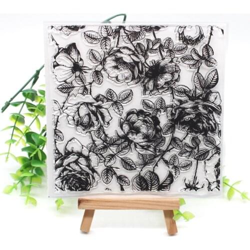 ZFPARTY Rose background Transparent Clear Silicone Stamp/Seal for DIY scrapbooking/photo album Decorative clear stamp sheets