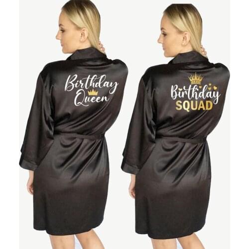 Birthday squad queen Robe friend sister mom 18th 21st 30th 40th 50th birthday party decoration supplies gift present Photo props