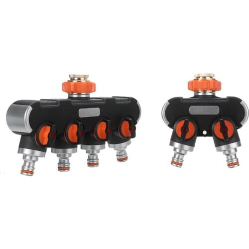 2/4 Way Hose Splitter Tap Hose Connectors Distributor Garden Irrigation System For for 3/4" and 1/2" Faucets And Garden Hoses