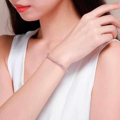 4mm Round CZ Tennis Chain Gold Color Bracelet For Women Girls Gift Brass Bangles Wedding Jewelry Braceletes Pulseras Bracciali