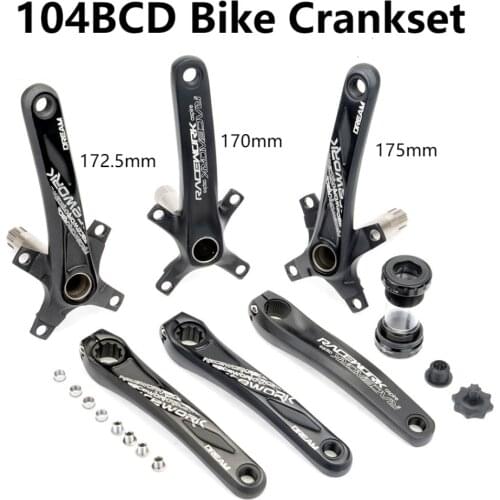 Universal MTB Bike Crankset Aluminum Alloy 104 BCD Bicycle Crankset Road Bike Crank Bicycle Part Accessories 170mm 172.5mm 175mm