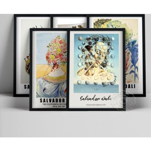 Vintage Salvador Dali Prints, Dali Fleurs Poster, The Flowering Of Inspiration Wall Picture, Dali Butterfly Woman Wall Stickers