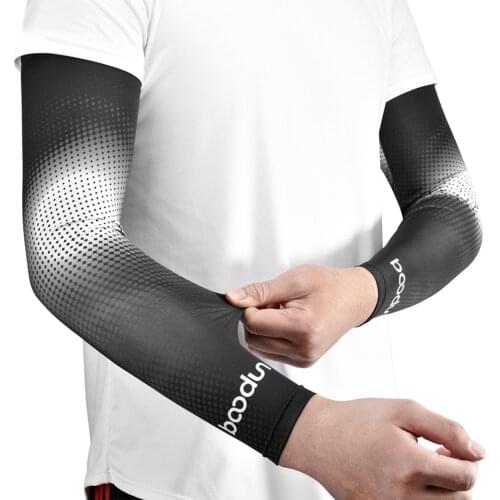 Ice Fabric Sleeves Breathable UV Protection Running Arm Sleeves Fitness Basketball Elbow Pad Sport Cycling Outdoor Arm Warmers