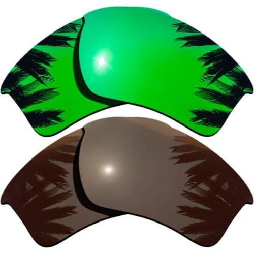 Green Mirrored&Brown Polarized Replacement Lenses for Half Jacket 2.0 XL Frame 100% UVA & UVB