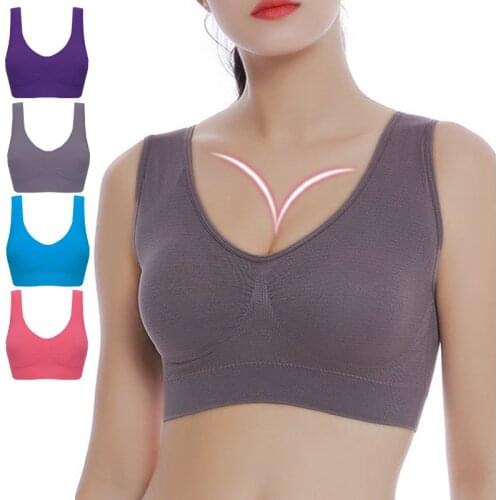 Women Wire Free Seamless Vest Top Bra Full Cup Non-Adjusted Straps Large Size Solid Bra