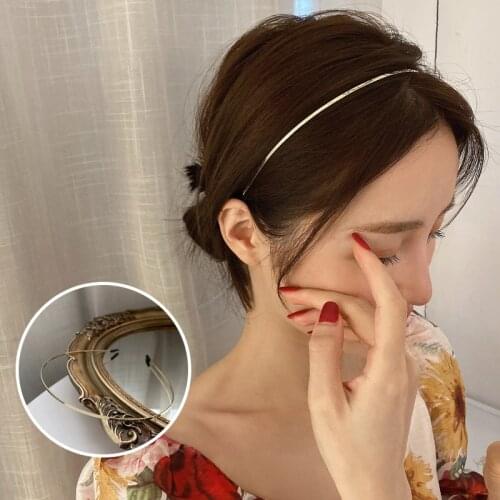 1pcs New Fashion Women Gold Metal Hairbands Thin Headbands Elegant Headdress For Daily Party