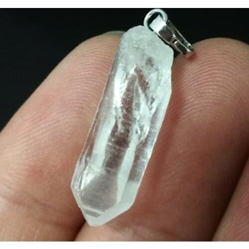 1pcs High Quality Natural Clear Crystal Necklace Pendants Healing Reiki Energy Pendulum Amulet 15-30mm Free Shipping