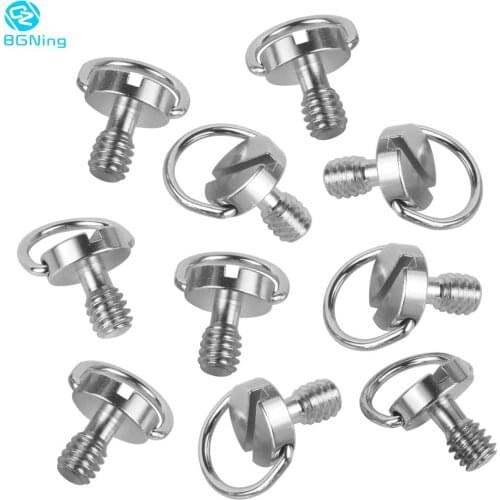 10PCS BGNing 1/4 Camera Screw for Quick Release Plate 1/4 inch Folding D-Ring Adapter Tripod Monopod Camera Fixing Screw