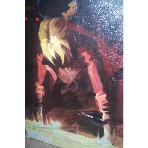 100% Hand-painted Full Metal Alchemist 24x36 inches Oil Painting NOT a print poster.Framing