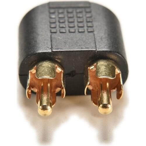 3.5mm Gold Plated Audio Stereo Jack Female To 2 RCA Male Audio Jack Connector Adapter Converter for Speaker Power Amplifier