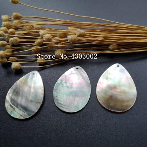 50pcs/lot 30x40mm Natural Black Pear Mother of Pearl shell for DIY Jewelry Natural Drop MOP Pearl shell Beads