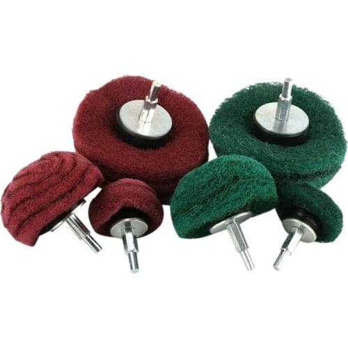 6Pcs Mounted e Sanding Mop Pad Nylon Fiber Buffing Wheel for Metal Wood 180 320 Grit