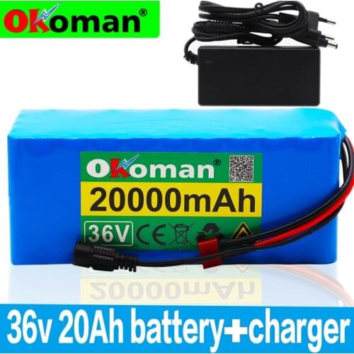 36V 20AH Electric Bike Battery Built in 20A BMS Lithium Battery Pack 36 Volt with 2A Charge Ebike Battery +charger