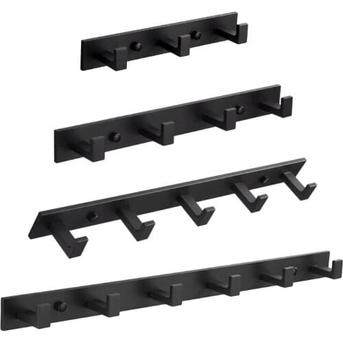 Aluminum Wall Mounted Robe Rack Clothes Hanger Towel Holder 3/4/5/6 Hooks Kitchen Bathroom Hardware