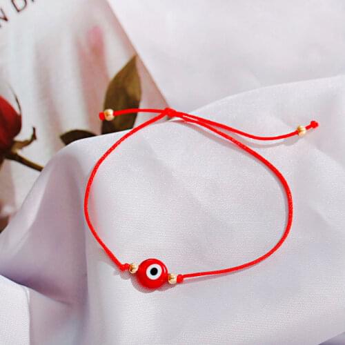 Red Thread Bracelets For Women Lucky Jewelry Evil Eye Turkish Rope Paired Bracelet Set Beads Black Anklet Couple Handmade Trendy