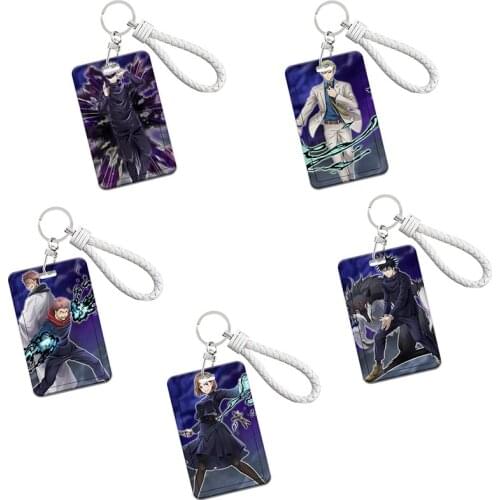 Jujutsu Kaisens Card Cover Keychain Cartoon Anime Figure Gojo Satoru Bank ID Pass Card Case Keychain Pendant Fan collection