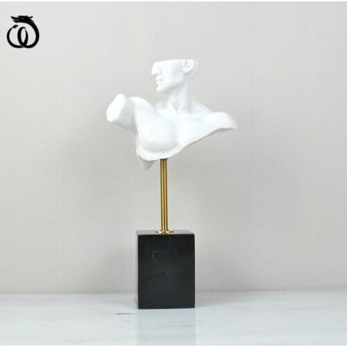 WU CHEN LONG Modern Half-Length Figure Sculpture Home Decoration Accessories Creative Bust Statue Living Room Office Decor R6587