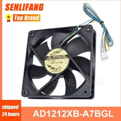 For ADDA 12025 12CM Four Lines PWM DC12V 0.65A Cooling Fan AD1212XB-A7BGL