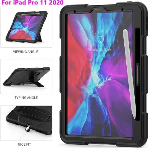 For iPad Pro 11 2020 Case Pro 11 2018 Case Cover Child Tablet Case 11 inch i Pad case With Bracket Silicone Cover Case