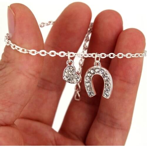 Hzew new heart Horses head and horseshoes bracelet simple horse bracelets gift